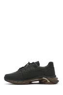 Men's Black Lace-up Thick-Sole Leather Sneaker | Derimod Men's Black Lace-up Thick-Sole Leather Sneaker | Derimod
