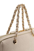 Woman Cream Printed Mini Crossbody Bag | Derimod Woman Cream Printed Mini Crossbody Bag | Derimod