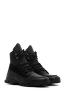 Men's Black Leather Outdoor Boots | Derimod Men's Black Leather Outdoor Boots | Derimod