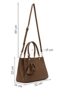 Woman Brown Long-Strap Charmed Shoulder Bag | Derimod Woman Brown Long-Strap Charmed Shoulder Bag | Derimod