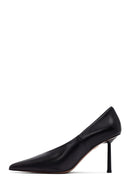 Women's Black Thin Heeled Leather Stiletto | Derimod Women's Black Thin Heeled Leather Stiletto | Derimod