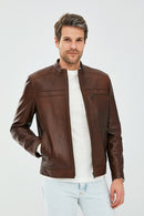 Henry Men's Leather Jacket | Derimod Henry Men's Leather Jacket | Derimod