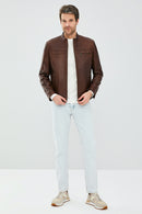 Henry Men's Leather Jacket | Derimod Henry Men's Leather Jacket | Derimod