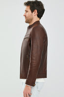 Henry Men's Leather Jacket | Derimod Henry Men's Leather Jacket | Derimod