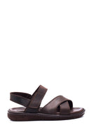 Men's Brown Nubuck Leather Sandals | Derimod Men's Brown Nubuck Leather Sandals | Derimod