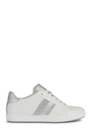 Geox Women's White Blomiee Lace-up Leather Sneaker | Derimod Geox Women's White Blomiee Lace-up Leather Sneaker | Derimod