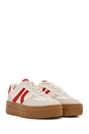 Women's Beige Lace-Up Chunky Sole Sneakers | Derimod Women's Beige Lace-Up Chunky Sole Sneakers | Derimod