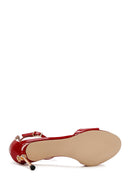 Women's Red Ankle Strap High Thin Heel Patent Leather Shoes | Derimod Women's Red Ankle Strap High Thin Heel Patent Leather Shoes | Derimod