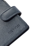 Men's Navy Blue Leather Card Holder | Derimod Men's Navy Blue Leather Card Holder | Derimod