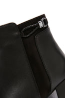Women's Black Zipper Heeled Leather Boots | Derimod Women's Black Zipper Heeled Leather Boots | Derimod
