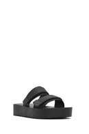 Women's Black Strappy Thick Soled Jelly Slippers | Derimod Women's Black Strappy Thick Soled Jelly Slippers | Derimod