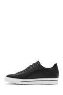 Erkek Siyah Bağcıklı Deri Sneaker | Derimod Erkek Siyah Bağcıklı Deri Sneaker | Derimod