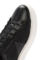 Erkek Siyah Bağcıklı Kalın Tabanlı Deri Sneaker | Derimod Erkek Siyah Bağcıklı Kalın Tabanlı Deri Sneaker | Derimod