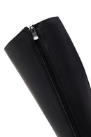 Women's Black Leather Thick Soled Zippered Boots | Derimod Women's Black Leather Thick Soled Zippered Boots | Derimod