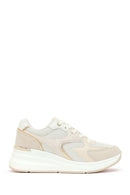 Woman Beige Lace-Up Wedge Sneaker | Derimod Woman Beige Lace-Up Wedge Sneaker | Derimod