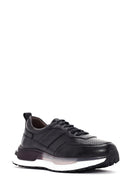 Erkek Siyah Bağcıklı Kalın Tabanlı Deri Casual Sneaker | Derimod Erkek Siyah Bağcıklı Kalın Tabanlı Deri Casual Sneaker | Derimod