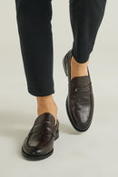 Crocodile Patterned Men's Leather Shoes | Derimod Crocodile Patterned Men's Leather Shoes | Derimod