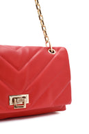 Women's Red Chain Strap Quilted Shoulder Bag | Derimod Women's Red Chain Strap Quilted Shoulder Bag | Derimod