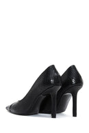 Women's Black Patterned Stiletto | Derimod Women's Black Patterned Stiletto | Derimod