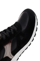 Kadın Siyah Süet Deri Detaylı Sneaker | Derimod Kadın Siyah Süet Deri Detaylı Sneaker | Derimod