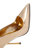 Women's Gold Heeled Patent Leather Stiletto | Derimod Women's Gold Heeled Patent Leather Stiletto | Derimod
