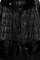 Avoriaz Women's Black Teddy Leather Coat | Derimod Avoriaz Women's Black Teddy Leather Coat | Derimod