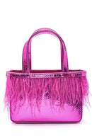Women's Feathered Snake Patterned Derimod X Whenever Company Mini Handbag | Derimod Women's Feathered Snake Patterned Derimod X Whenever Company Mini Handbag | Derimod