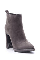 Women's Heeled Suede Leather Boots | Derimod Women's Heeled Suede Leather Boots | Derimod