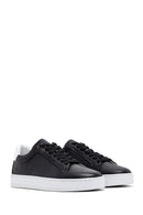 Men's Black Lace-up Leather Sneaker | Derimod Men's Black Lace-up Leather Sneaker | Derimod