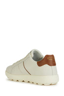 Geox Men's White Spherica Lace-Up Leather Sneaker | Derimod Geox Men's White Spherica Lace-Up Leather Sneaker | Derimod