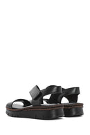 Women's Black Strappy Leather Comfort Sandals | Derimod Women's Black Strappy Leather Comfort Sandals | Derimod