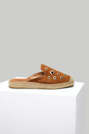 Women's Studded Detailed Suede Slippers | Derimod Women's Studded Detailed Suede Slippers | Derimod