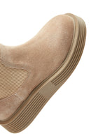 Women's Mink Suede Leather Thick Soled Chelsea Boots | Derimod Women's Mink Suede Leather Thick Soled Chelsea Boots | Derimod