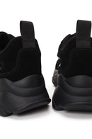 Kadın Siyah Bağcıklı Kalın Tabanlı Süet Deri Sneaker | Derimod Kadın Siyah Bağcıklı Kalın Tabanlı Süet Deri Sneaker | Derimod