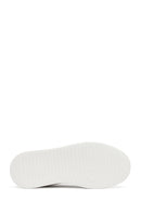 Men's White Lace-Up Thick-Soled Leather Sneaker | Derimod Men's White Lace-Up Thick-Soled Leather Sneaker | Derimod