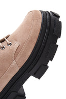 Women's Pink Suede Leather Zippered Boots | Derimod Women's Pink Suede Leather Zippered Boots | Derimod