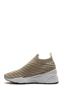 Kadın Bej Kalın Tabanlı Sneaker | Derimod Kadın Bej Kalın Tabanlı Sneaker | Derimod