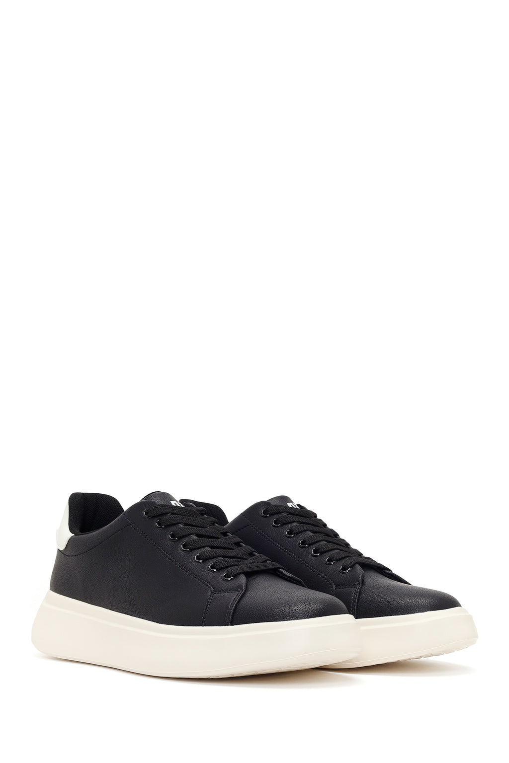 Erkek Siyah Bağcıklı Kalın Tabanlı Sneaker