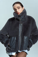 Kitzbuhel Women's Gray Teddy Coat | Derimod Kitzbuhel Women's Gray Teddy Coat | Derimod