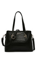 Women's Black Long Strap Crocodile Handbag | Derimod Women's Black Long Strap Crocodile Handbag | Derimod