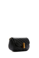 Women's Black Long Strap Quilted Crossbody Bag | Derimod Women's Black Long Strap Quilted Crossbody Bag | Derimod