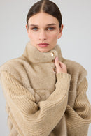 Cortina Women's Beige Short Teddy Coat | Derimod Cortina Women's Beige Short Teddy Coat | Derimod