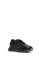 Men's Black Lace-Up Thick-Soled Leather Sneaker | Derimod Men's Black Lace-Up Thick-Soled Leather Sneaker | Derimod