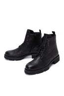 Men's Black Leather Zippered Boots | Derimod Men's Black Leather Zippered Boots | Derimod