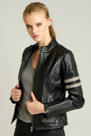 Stop Women's Leather Jacket | Derimod Stop Women's Leather Jacket | Derimod