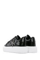 Women's Black Stone Thick Soled Sneaker | Derimod Women's Black Stone Thick Soled Sneaker | Derimod