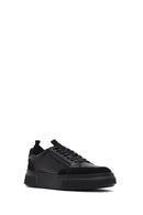 Men's Black Lace-Up Thick-Soled Leather Sneaker | Derimod Men's Black Lace-Up Thick-Soled Leather Sneaker | Derimod