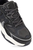 Women's Gray Lace-Up Thick-Soled Sneaker | Derimod Women's Gray Lace-Up Thick-Soled Sneaker | Derimod