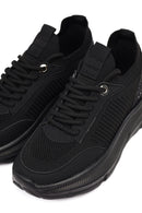 Derimod Zero Women's Black Lace-Up Thick-Soled Fabric Sneaker | Derimod Derimod Zero Women's Black Lace-Up Thick-Soled Fabric Sneaker | Derimod