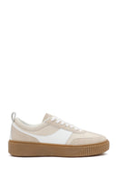 ACBC x Derimod Women's Beige Lace-Up Suede Sneakers | Derimod ACBC x Derimod Women's Beige Lace-Up Suede Sneakers | Derimod